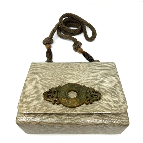 Rafael Sanchez Snake Print Leather Shoulder Crossbody purse, vintage, NWOT - Picture 2 of 12